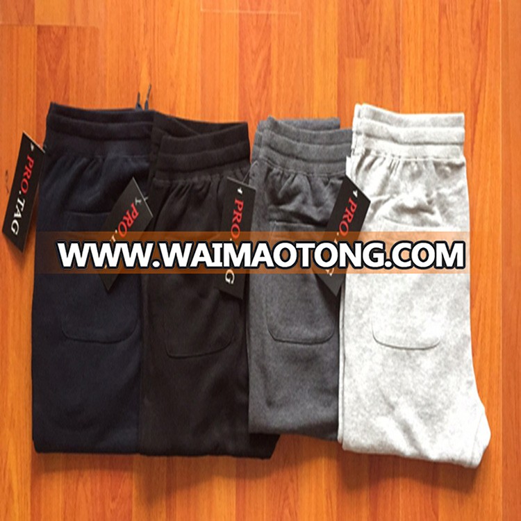 Export surplus branded garments cotton polyester knitted sweatpants for mens