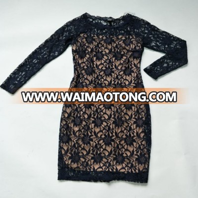 Elegent vintage black lace dress patterns lace evening dress